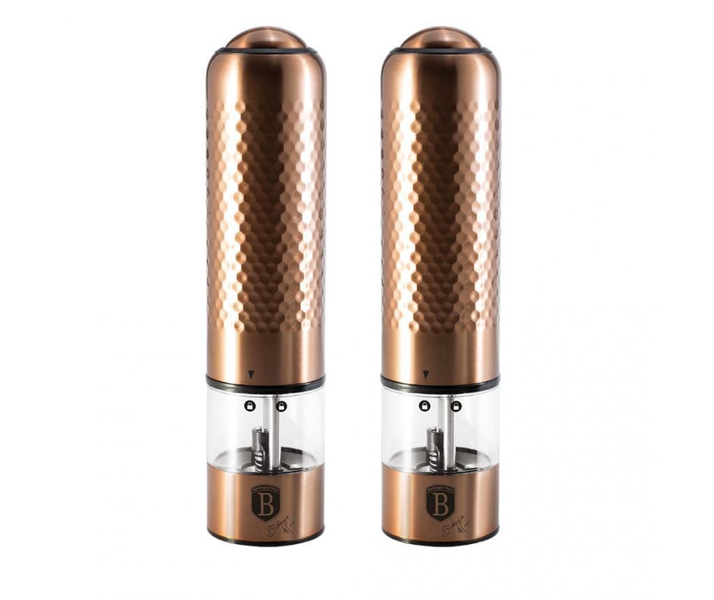 Set 2 rasnite electrice pentru sare si piper Metallic Rose Gold