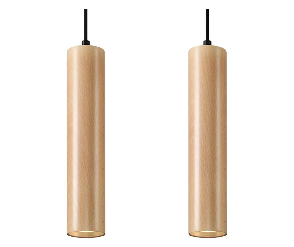 Lustra Nice Lamps, Bakari 2 Wood, otel, 34x6x100 cm – Nice Lamps, Maro Nice Lamps imagine reduceri 2022