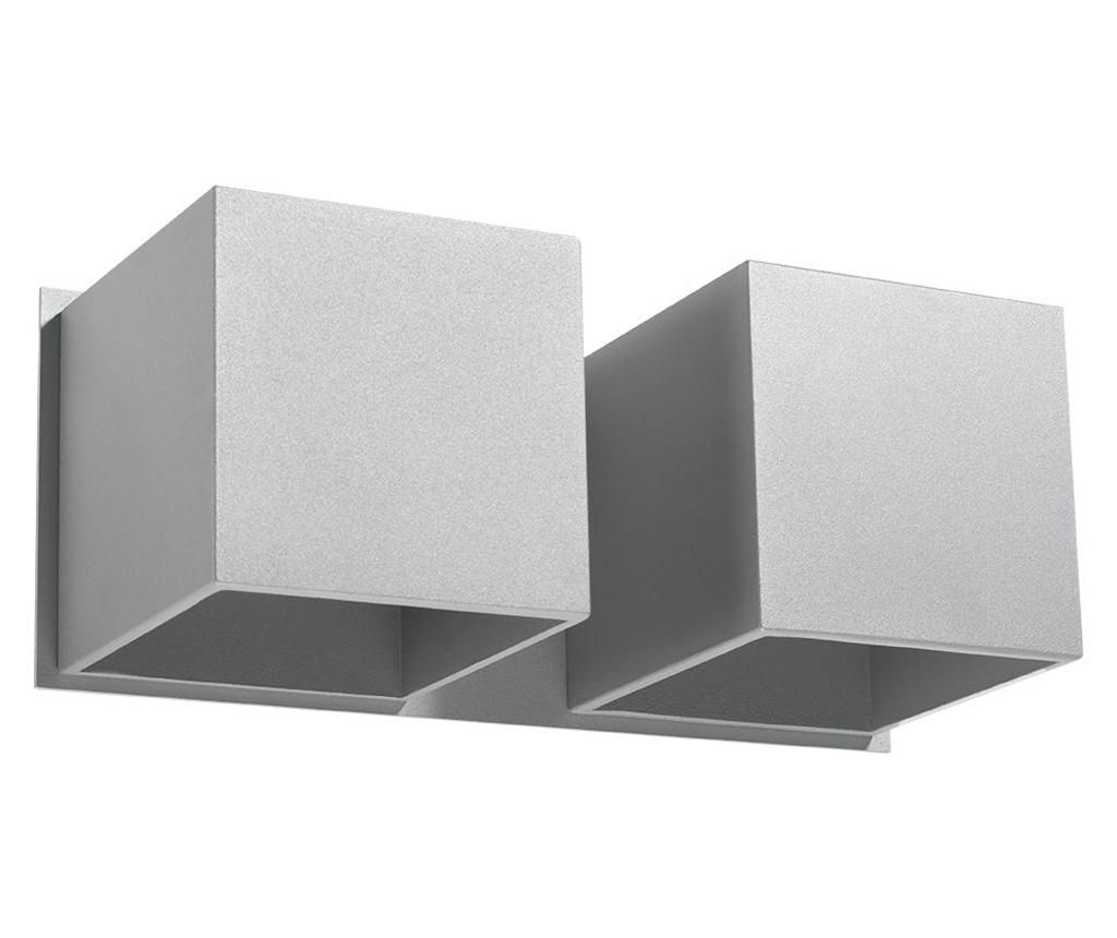 Aplica de perete Nice Lamps, Geo 2 Grey, aluminiu, 26x12x12 cm - Nice Lamps, Gri & Argintiu