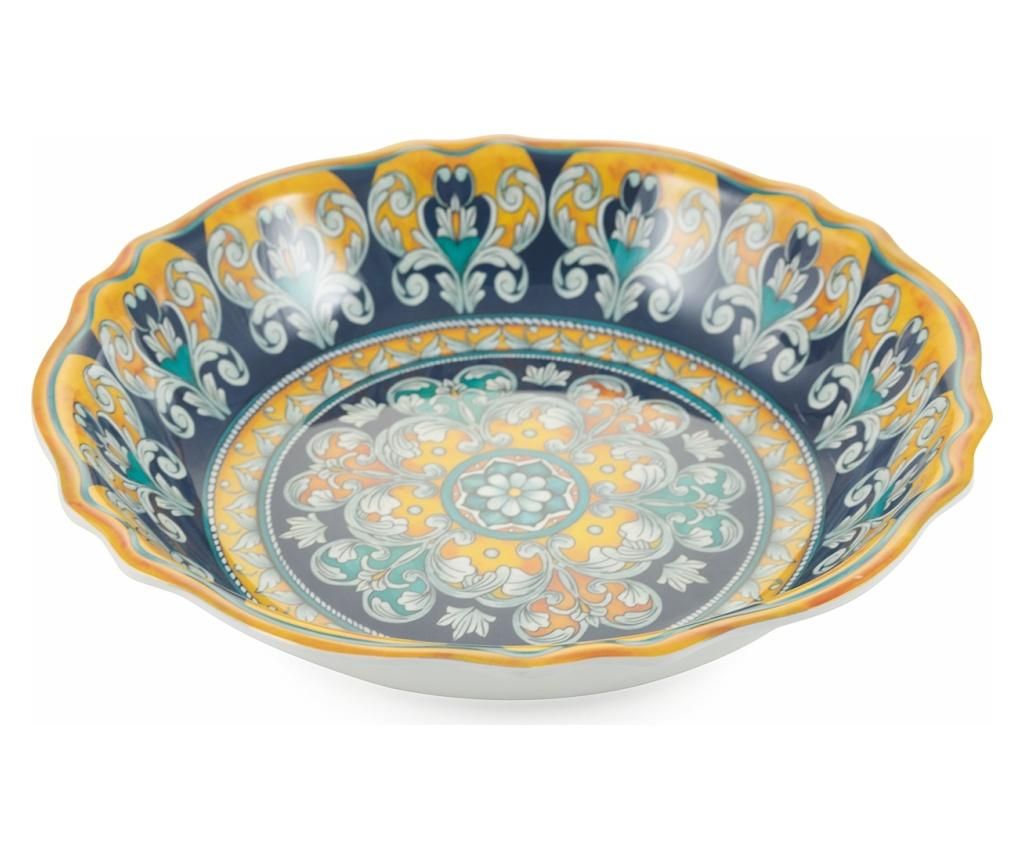 Bol pentru salata Sicilia Scalloped Blue - Villa D\'Este Home Tivoli, Albastru