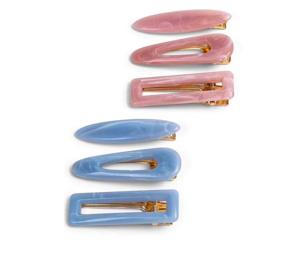 Set 6 clame de par Retro Pink and Blue - Zoe Ayla, Multicolor
