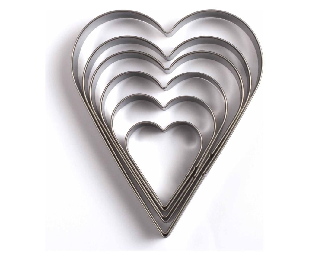 Set 6 forme pentru decupat aluat Heart Shaped