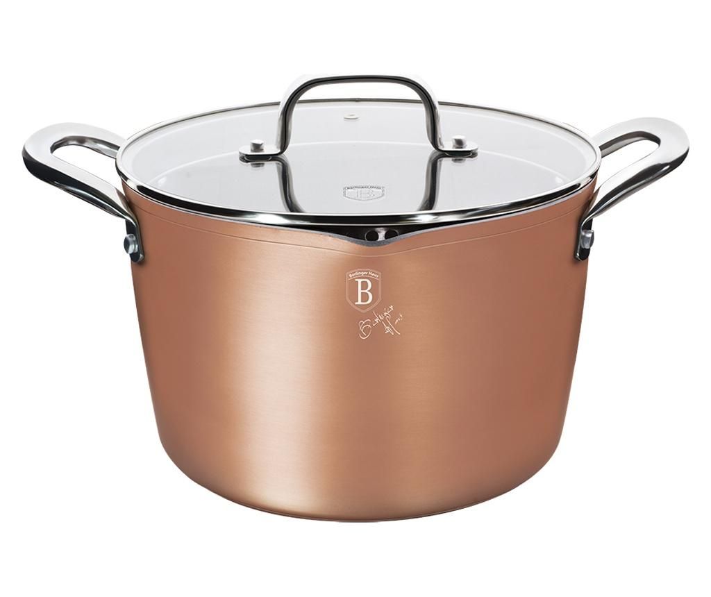 Oala pentru paste si orez cu capac Bronze Titan 6 L - Berlinger Haus, Roz