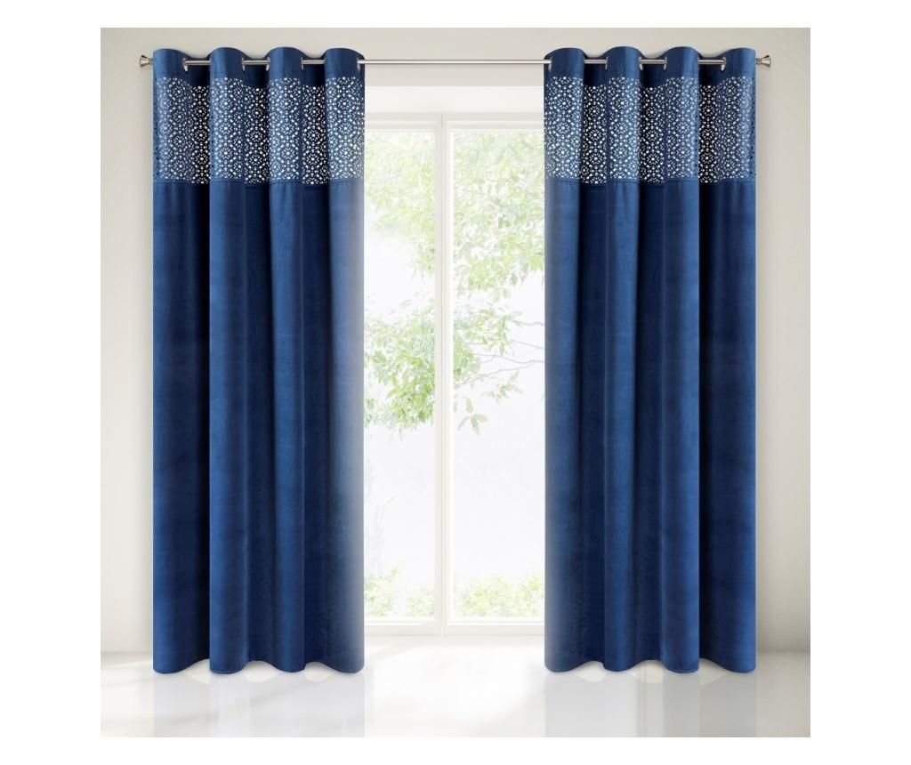 Draperie Eurofirany, Pilar Blue Rings, poliester, 140x250 cm - Eurofirany, Albastru