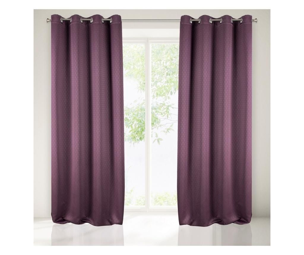 Draperie Rivet Purple Rings 135x250 cm - Eurofirany, Mov