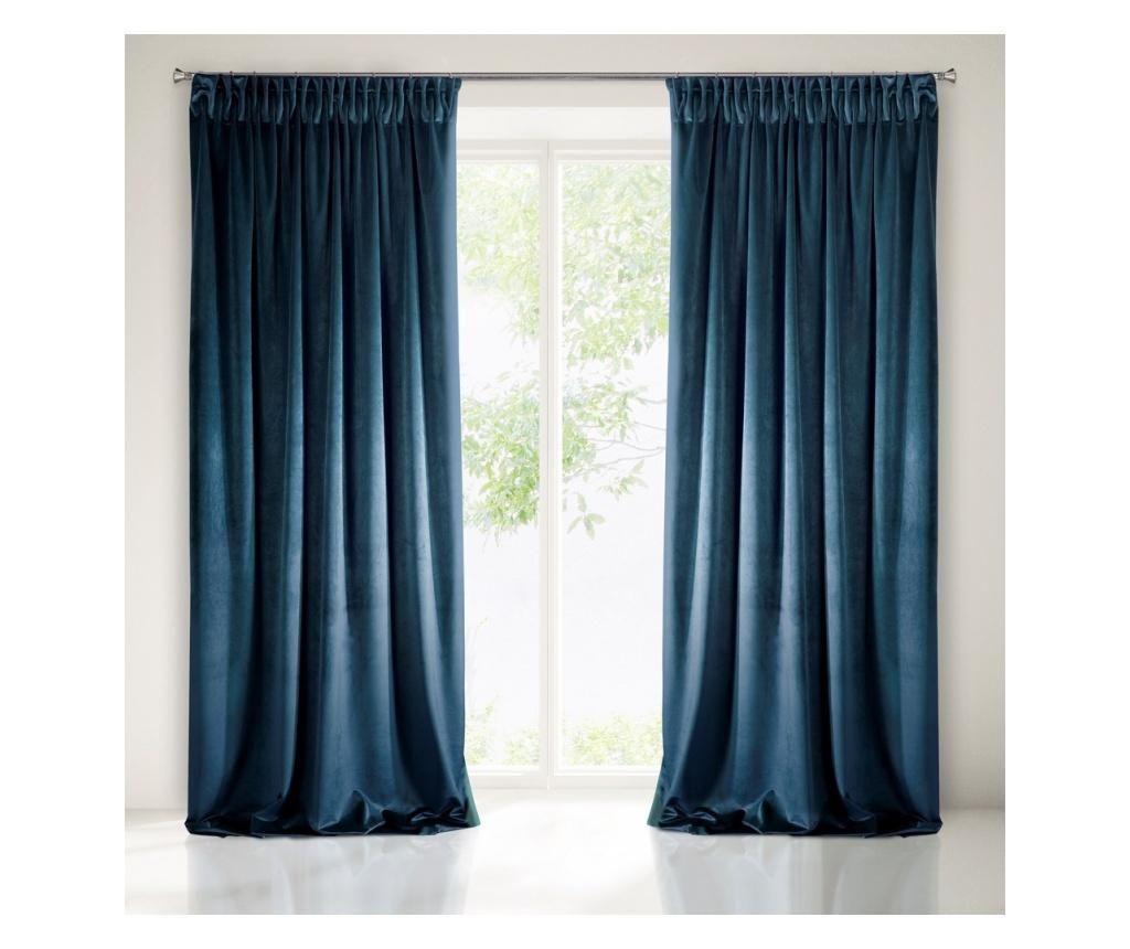 Draperie Eurofirany, Ria Blue Tape, poliester, 140x270 cm, albastru - Eurofirany, Albastru