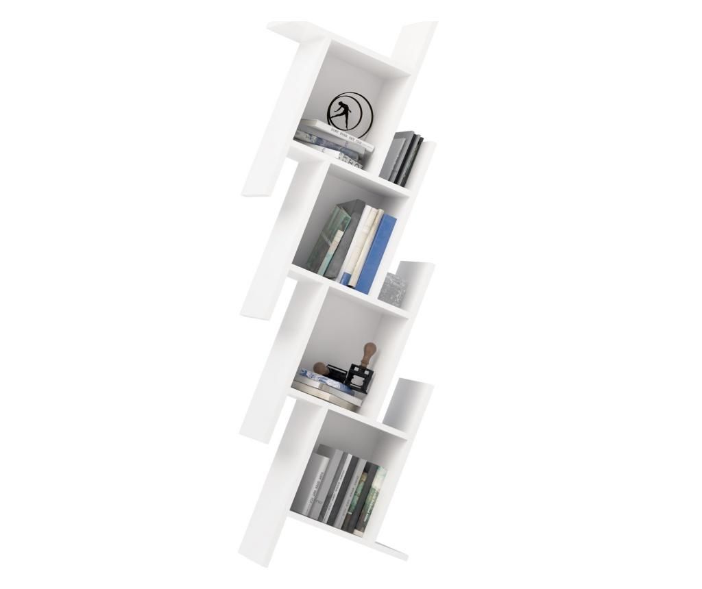 Biblioteca Zena Home, Broadway, PAL melaminat, 28x27x128 cm - Zena Home, Alb