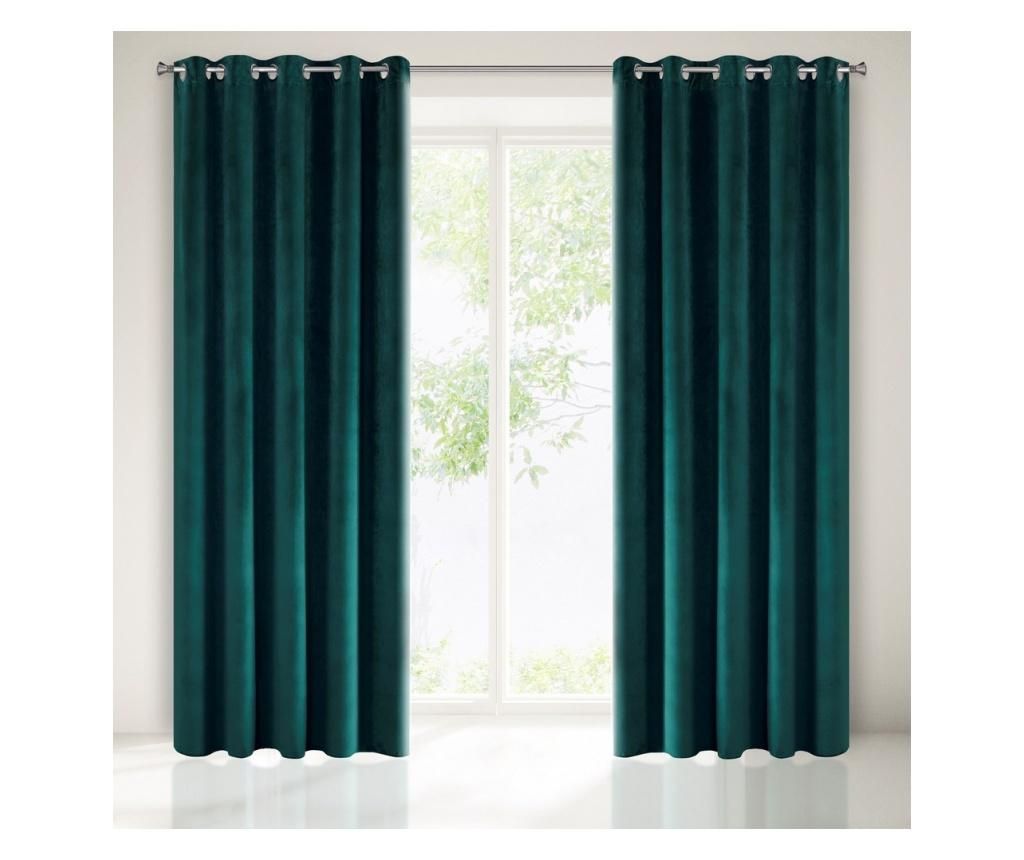 Draperie Eurofirany, Ria Green Rings, poliester, 140x250 cm, verde - Eurofirany, Verde