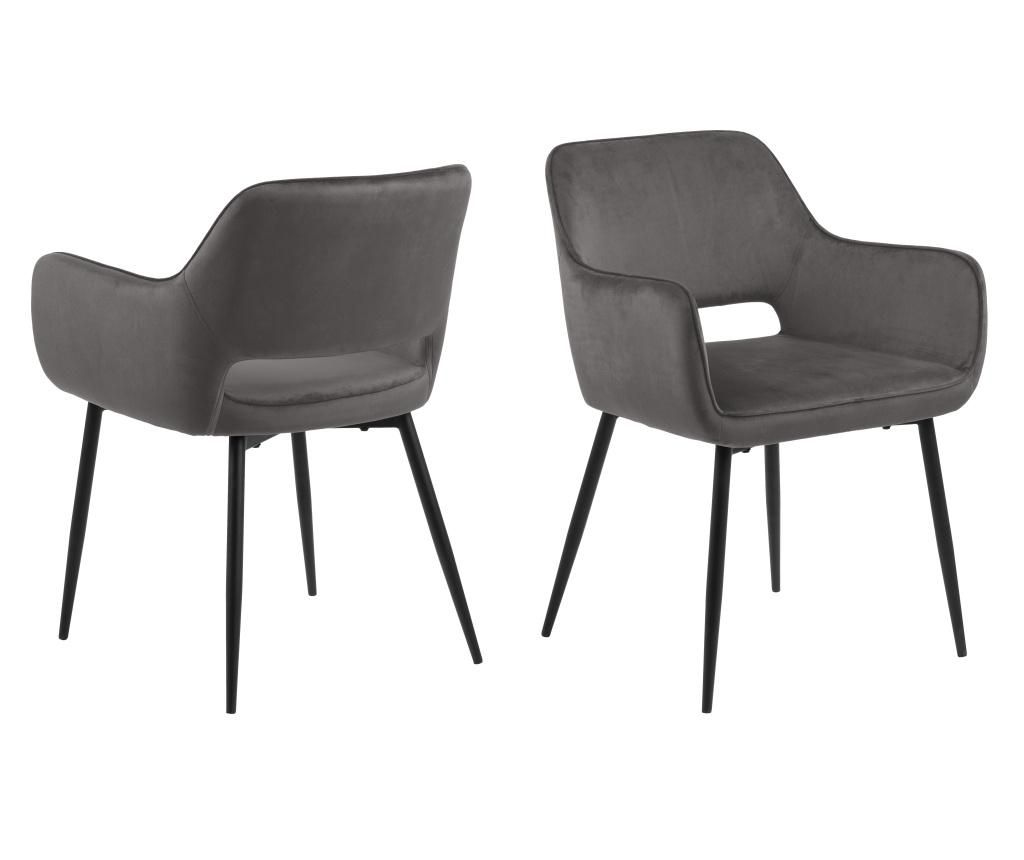 Set 2 scaune dining Actona, Ranja Grey, 60x56x79 cm - actona, Gri & Argintiu