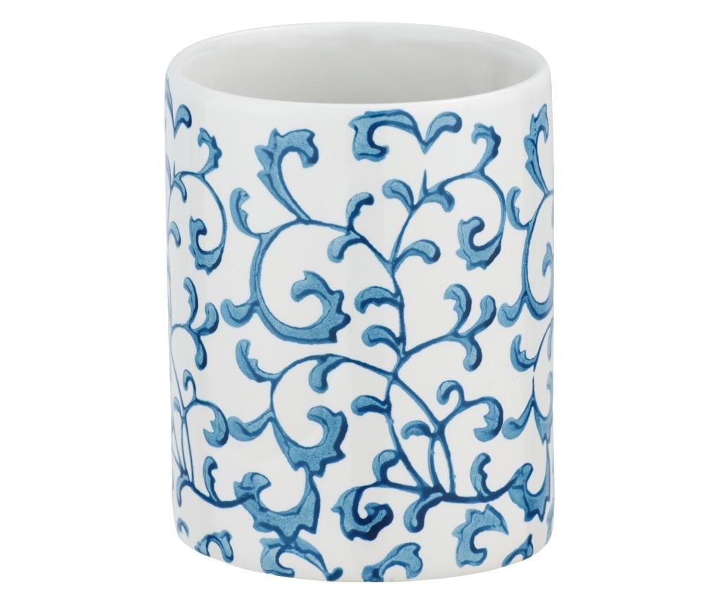 Pahar pentru baie Wenko, Mirabello, ceramica, 8x8x11 cm - Wenko, Albastru