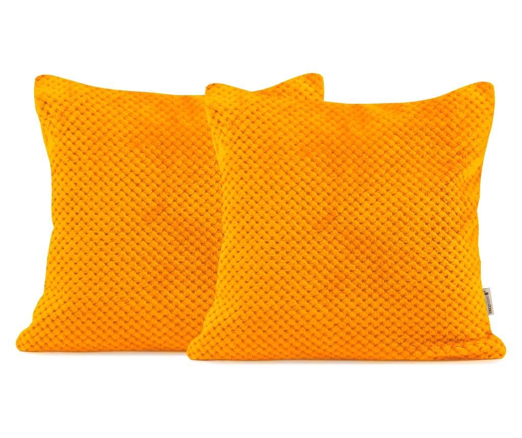 Set 2 fete de perna Henry Orange 45x45 cm