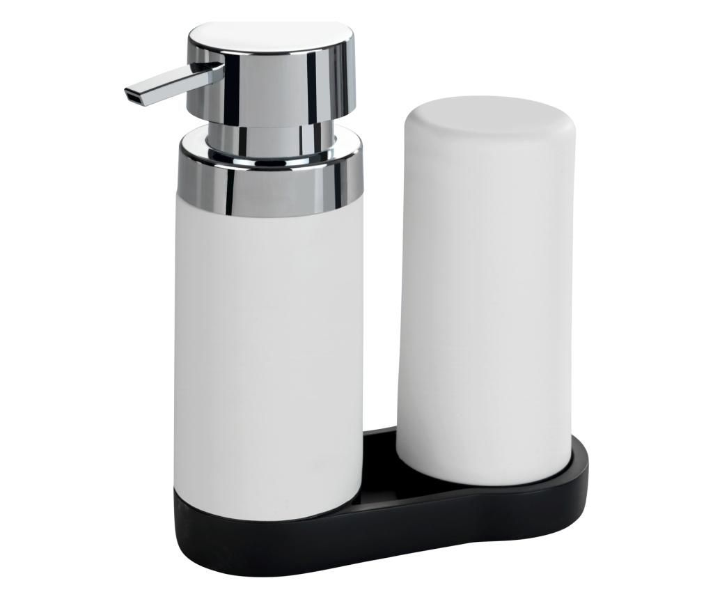 Set dozator detergent si dispenser sapun lichid Easy Squeez-e White – Wenko vivre.ro