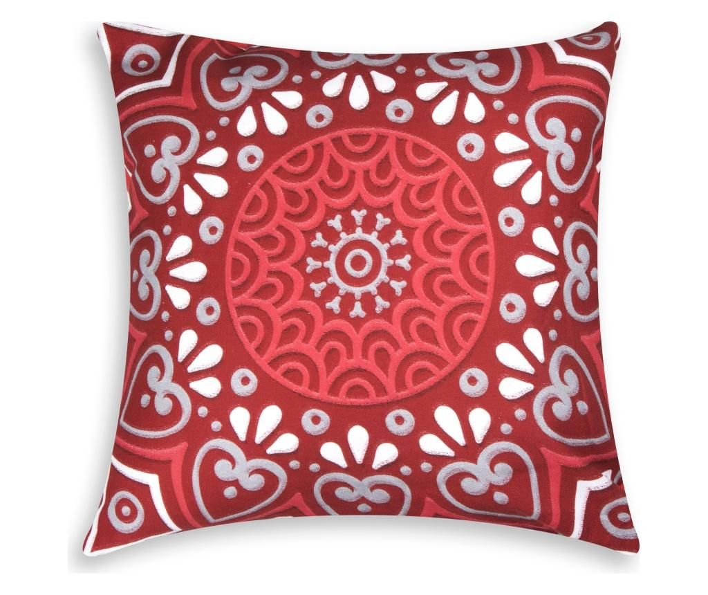 Perna decorativa Mandala 45×45 cm – Excelsa, Rosu Excelsa