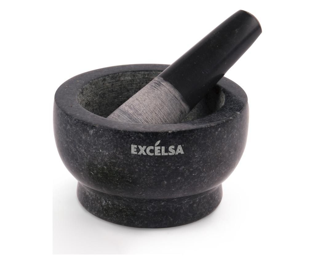 Mojar cu pistil Excelsa, granit negru, 15x15x9 cm – Excelsa, Negru Excelsa imagine 2022