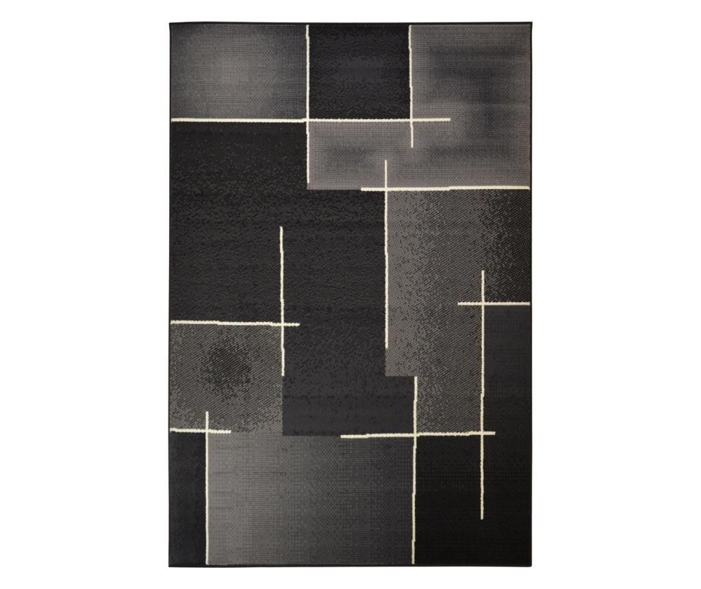 Covor Moderno Arte Grigio Nero 160×225 cm – Floorita, Negru