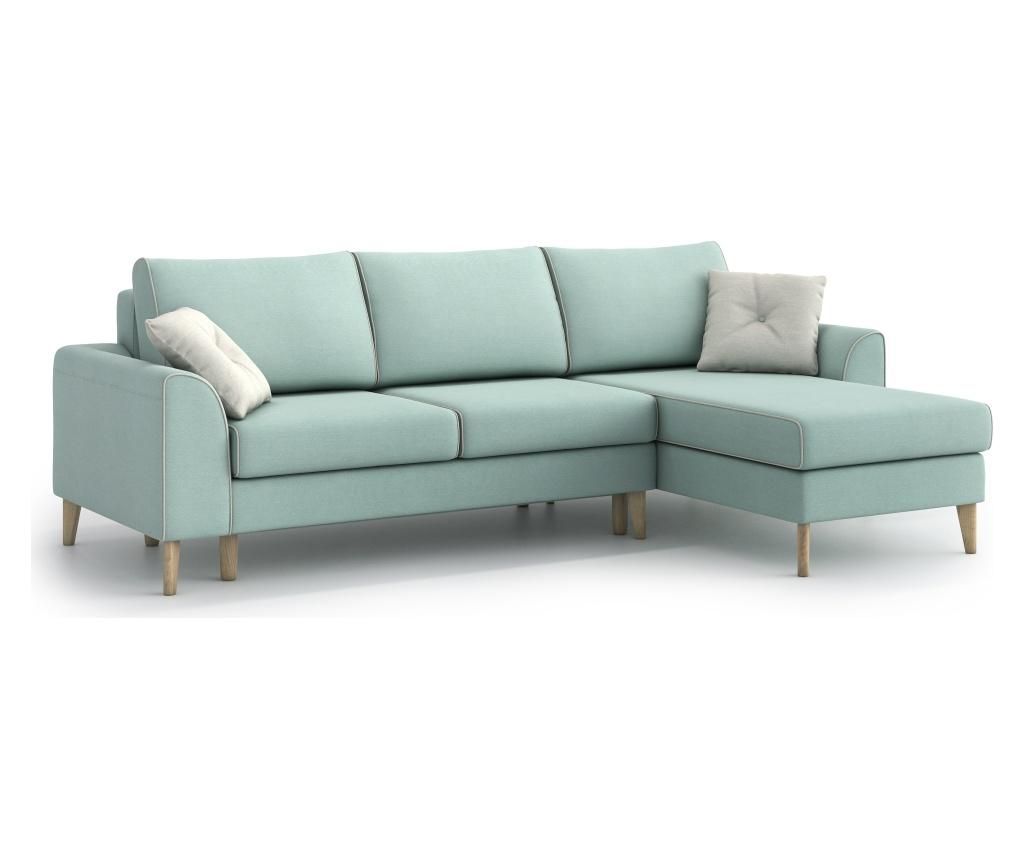 Coltar reversibil extensibil Optisofa, William Aquamarine, 253x159x85 cm - Optisofa, Albastru