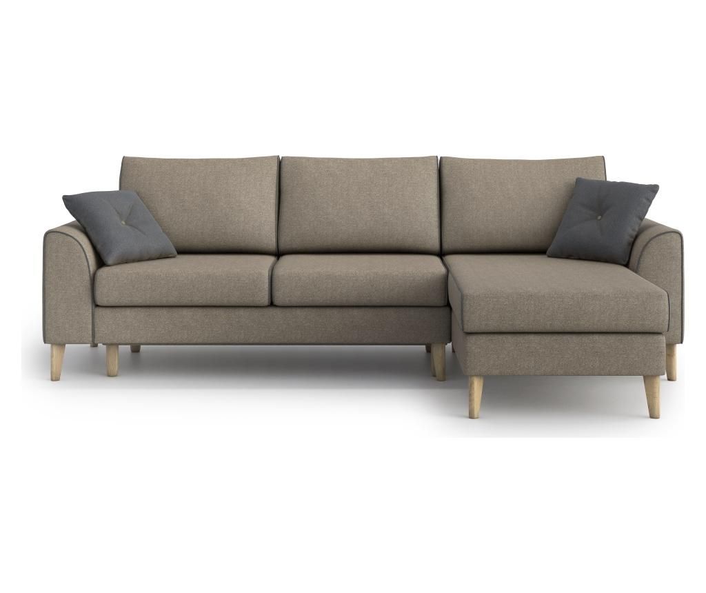 Coltar reversibil extensibil William Capuccino - Optisofa, Maro