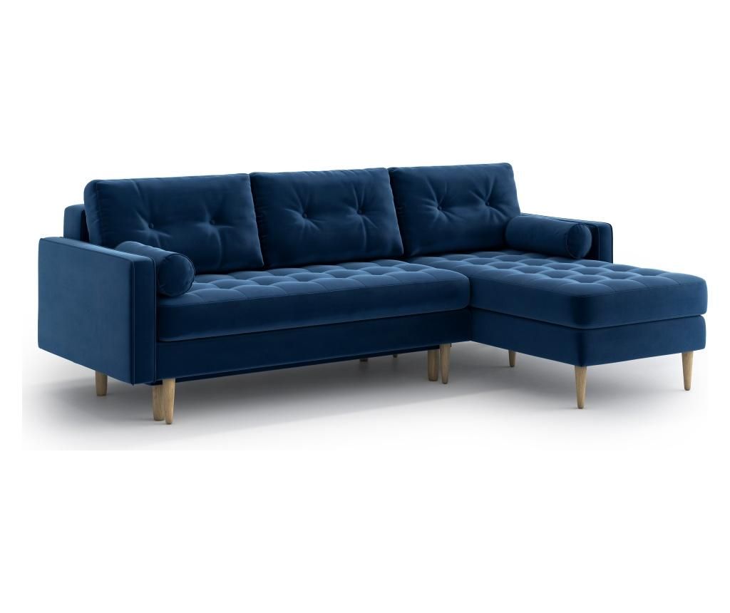 Coltar reversibil extensibil Esme II Navy Blue - Optisofa, Albastru