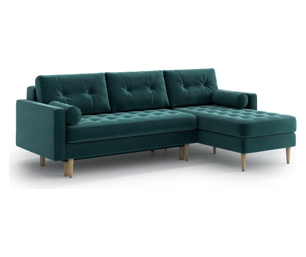 Coltar reversibil extensibil Optisofa, Esme II Duck Egg, 234x159x85 cm - Optisofa, Verde