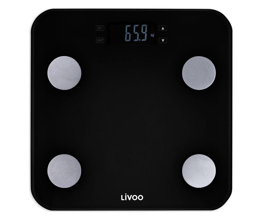 Cantar pentru grasimea corporala Livoo, ABS, 33x2x33 cm – LIVOO, Negru LIVOO imagine 2022