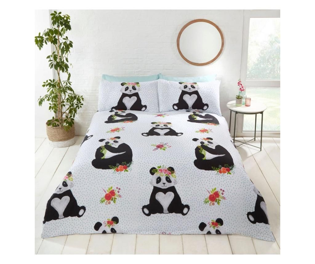 Set de pat Single Pandas – Rapport Home, Multicolor