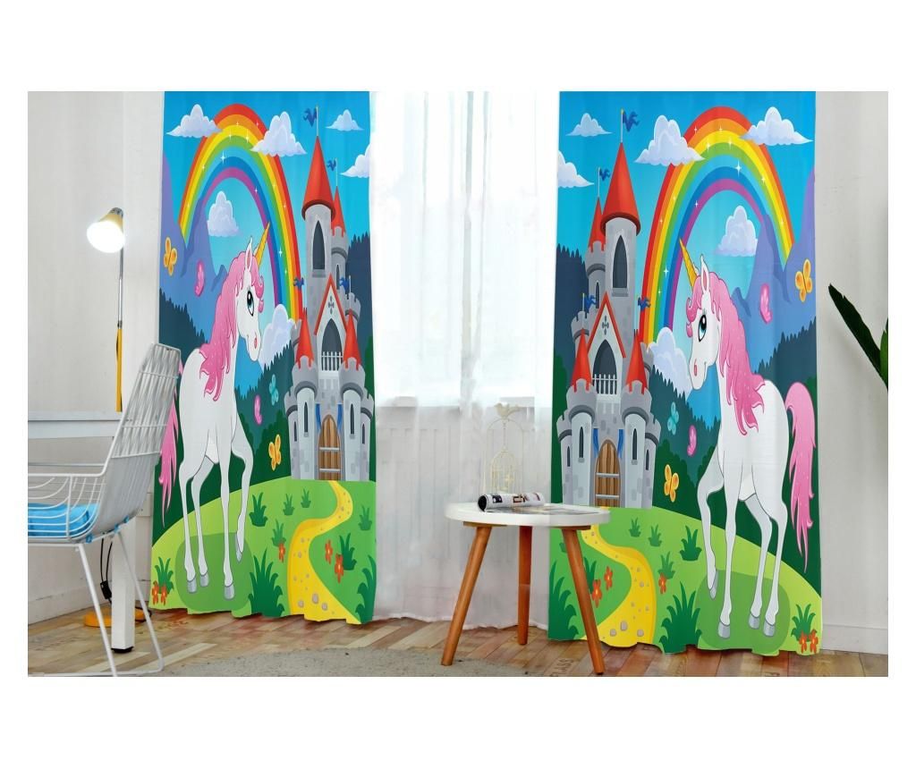 Draperie Jungle, Unicorn, micropoliester, 140x240 cm - JUNGLE, Multicolor