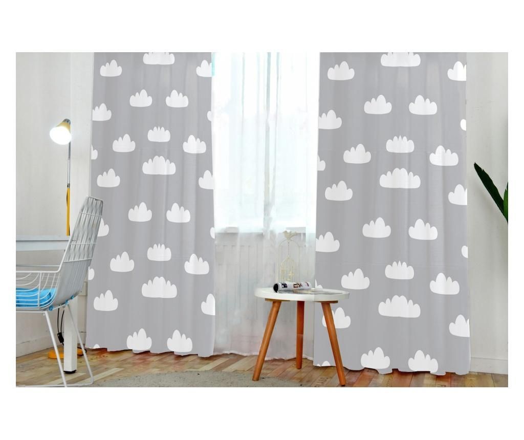 Draperie White Clouds Gray 140x275 cm