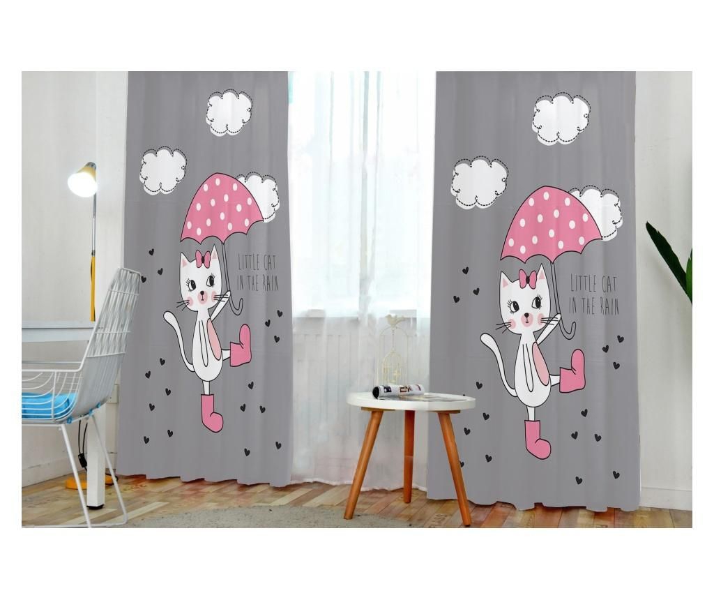 Draperie Little Cat in The Rain 140x240 cm - JUNGLE, Multicolor