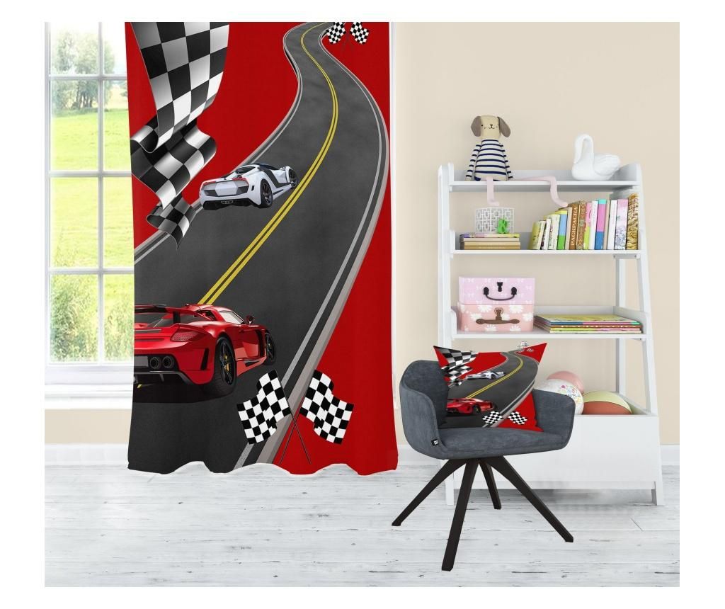 Draperie Jungle, Cars on the Race, micropoliester, 140x275 cm - JUNGLE, Multicolor