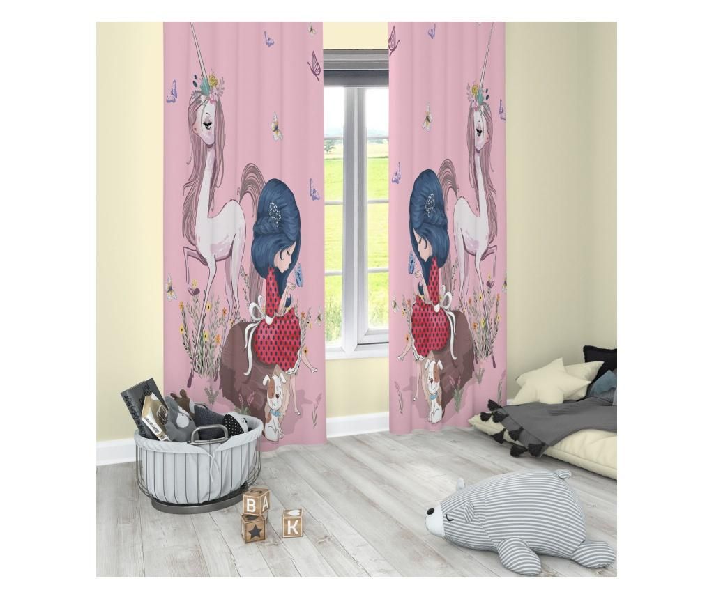 Draperie Unicorn with Little Lady 140x200 cm - JUNGLE, Multicolor