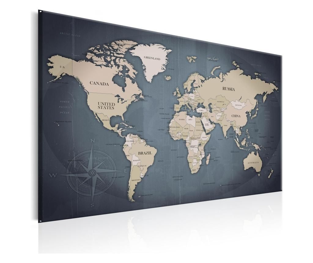Tablou Artgeist, World Map: Shades of Grey, canvas netesut, 120×80 – Artgeist, Multicolor Artgeist imagine antiquemob.ro