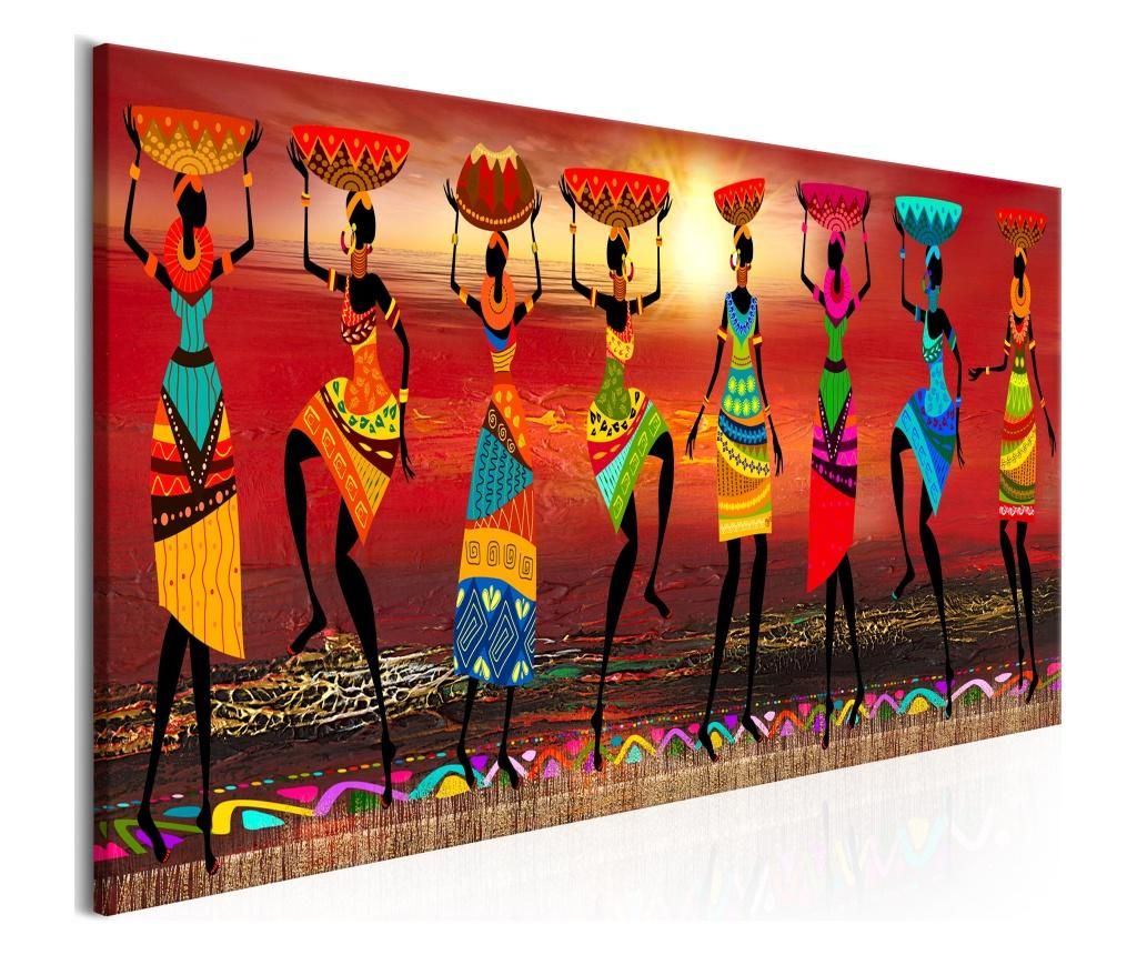 Tablou African Women Dancing 120x40 - Artgeist, Multicolor