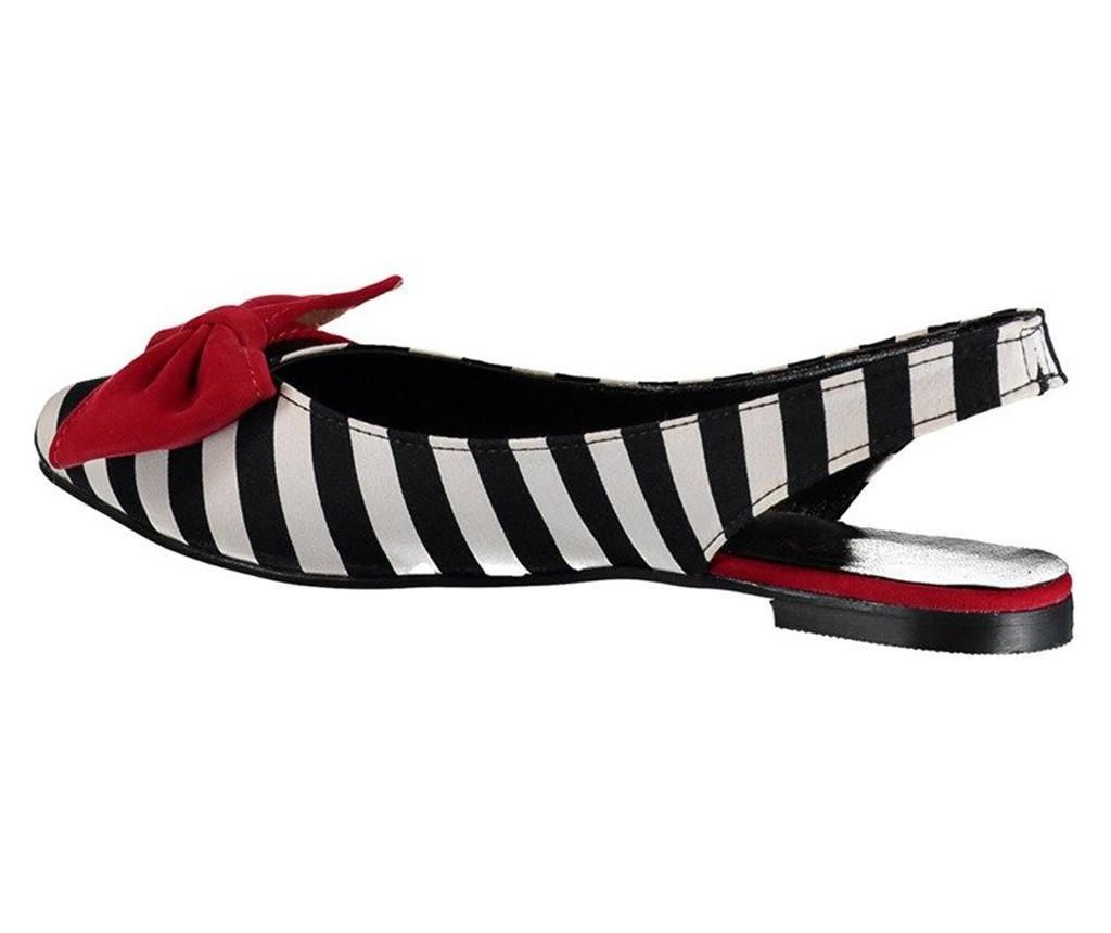 Balerini dama Fox Shoes Black White Red 38 - Fox Shoes, Negru