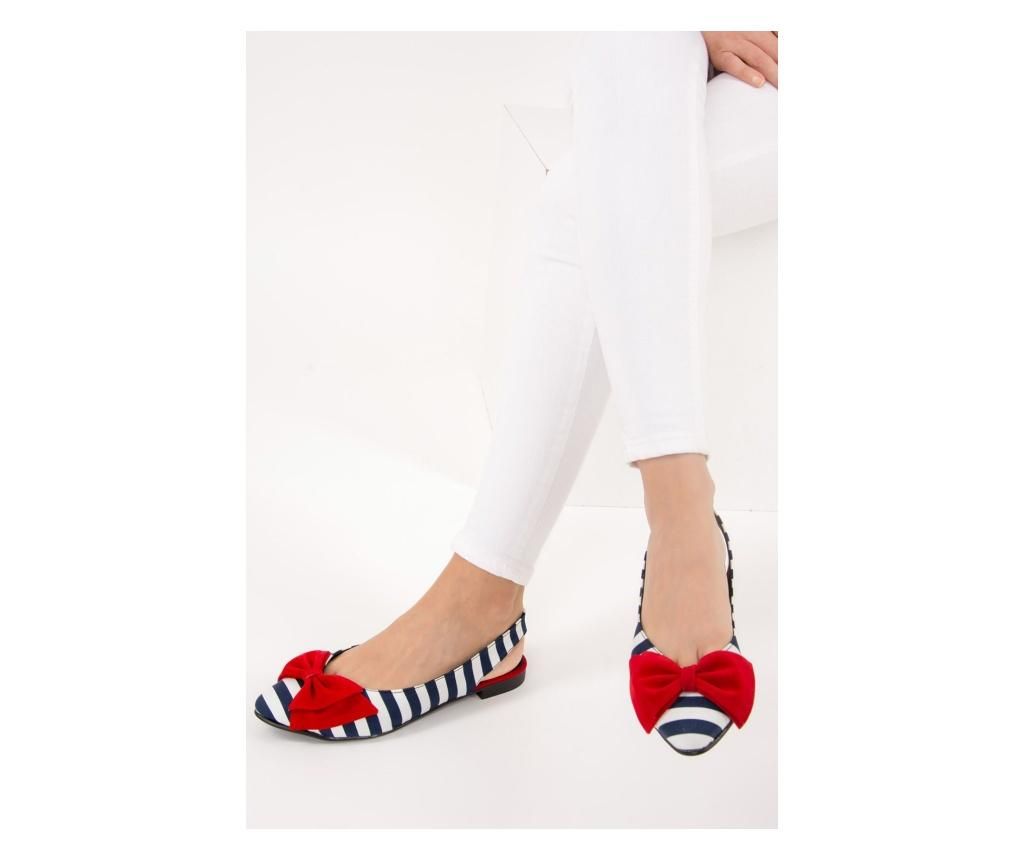 Pantofi dama Fox Shoes Navy Blue White Red 38 - Fox Shoes, Albastru