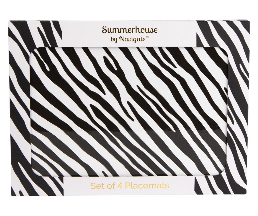 Set 4 suporturi pentru farfurii Zebra Stripe 22x29 cm