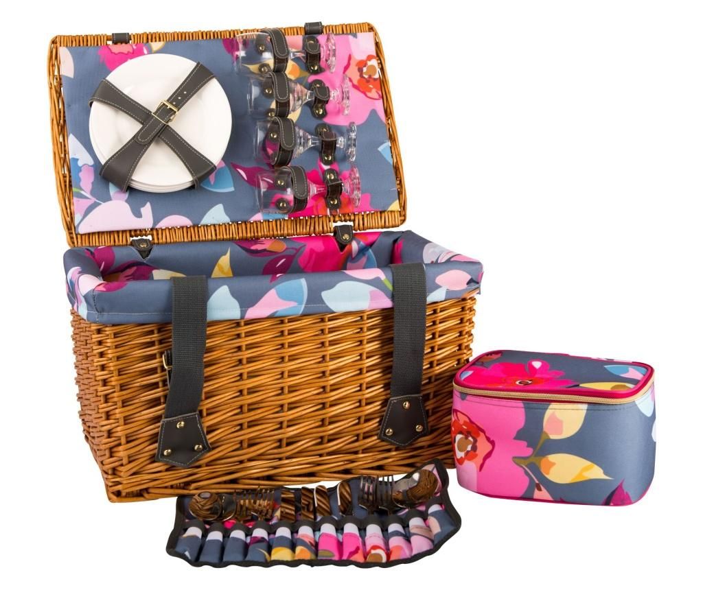 Cos echipat pentru picnic 4 persoane Wicker Basket