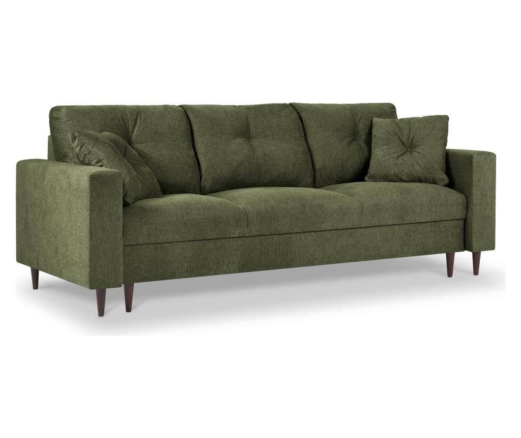 Canapea extensibila cu 3 locuri Tempo Dark Green – Kooko Home, Verde