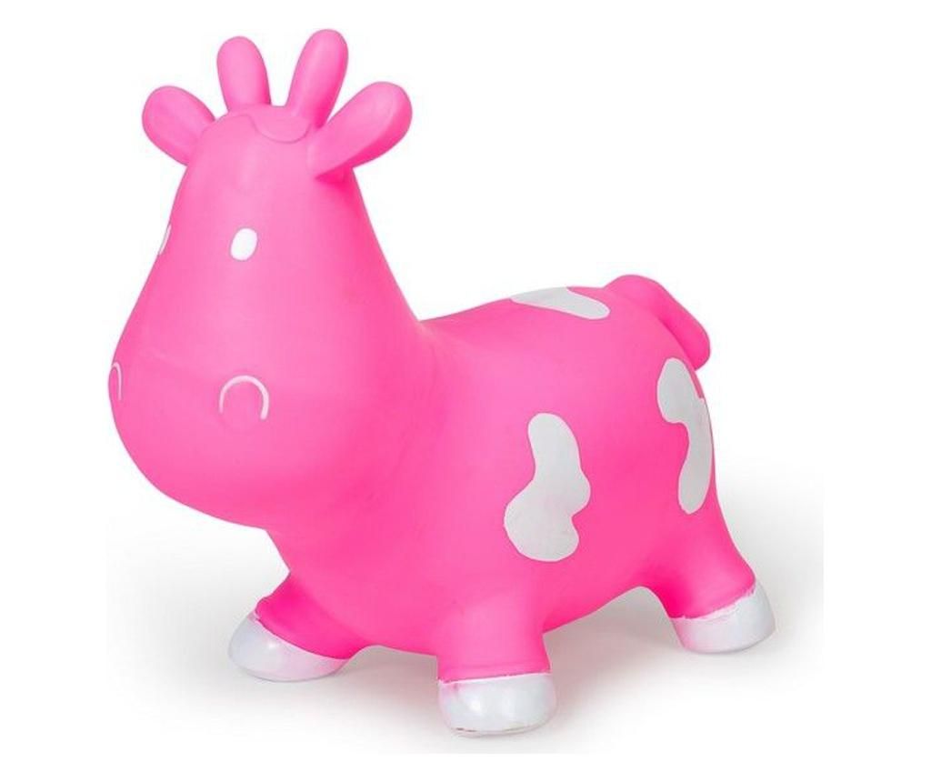 Jucarie gonflabila de calarit Skippy Cow Pink - BS Toys, Roz