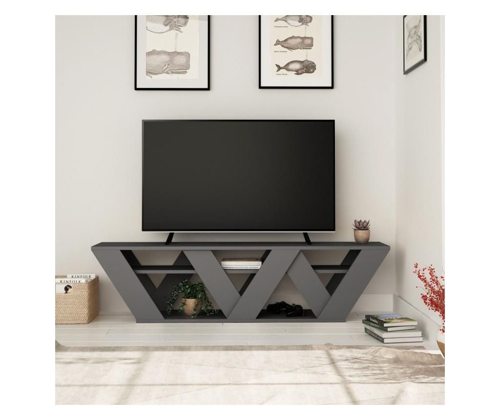 Comoda TV Decortie, Ralla, PAL melaminat, 158x30x40 cm - Decortie