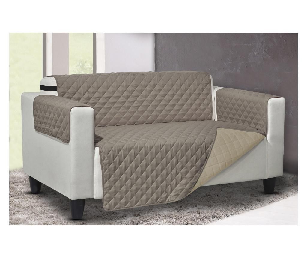 Husa pentru canapea cu 4 locuri Queen Reverse Tortora-Beige 219x240 cm - Co.Ingros.Tex, Crem