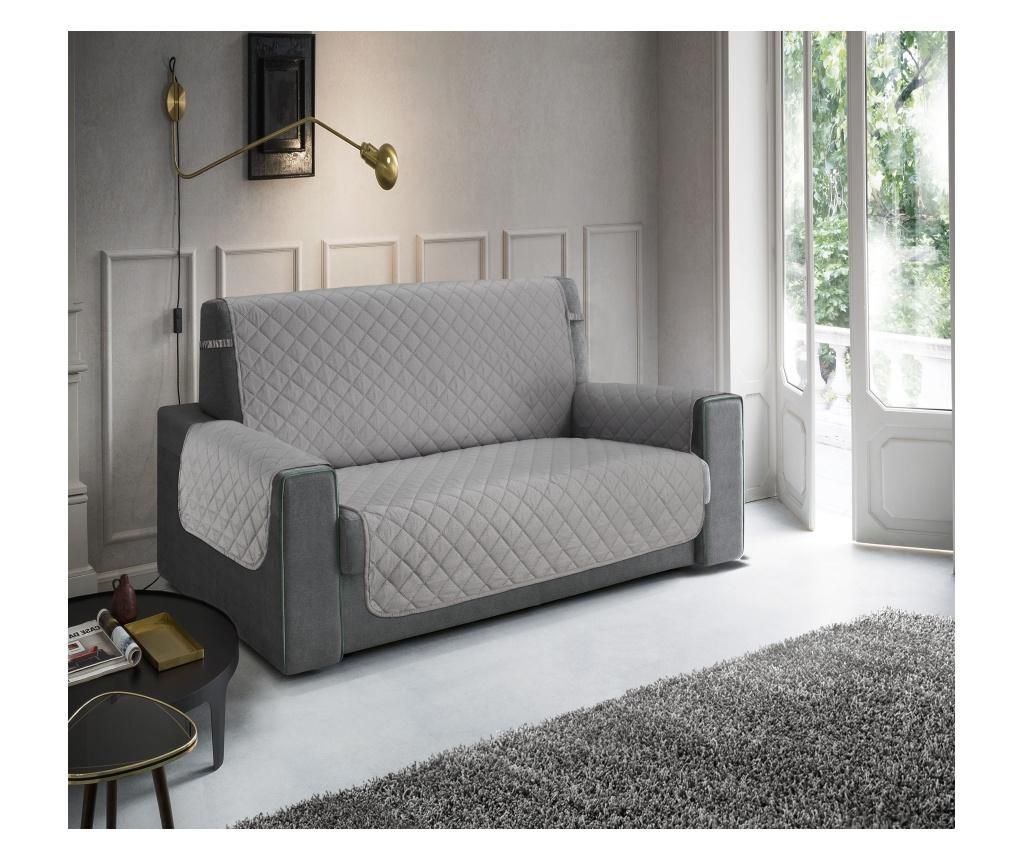 Husa pentru canapea cu 2 locuri Imperiale Grey 180x100 cm - Co.Ingros.Tex, Gri & Argintiu