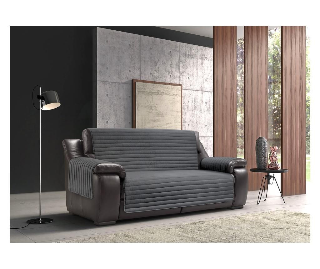Husa pentru canapea cu 2 locuri Sofa Dark Grey 190x125 cm - Co.Ingros.Tex, Gri & Argintiu