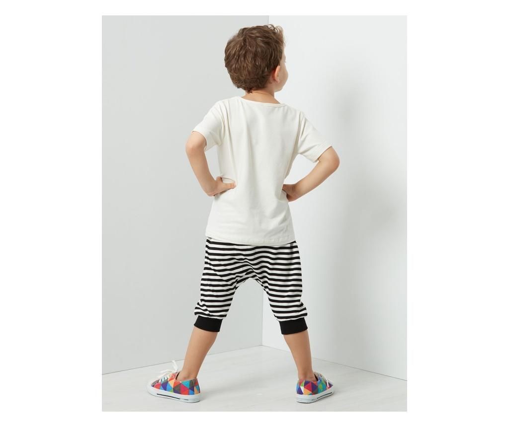 Set tricou si pantaloni trei sferturi pentru copii Pizza Boy Baggy 2 years - Denokids