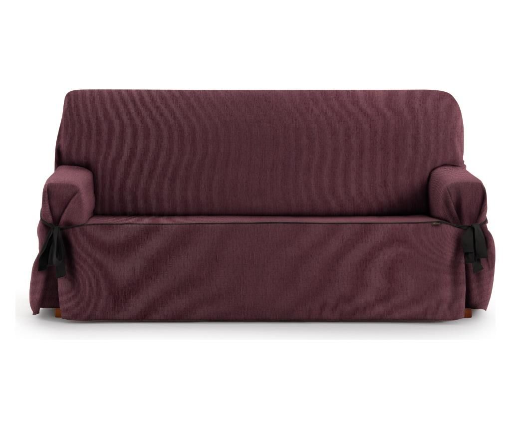 Husa ajustabila pentru canapea cu 3 locuri Chenille Ties Bordo 180x45x50 cm – Eysa, Rosu