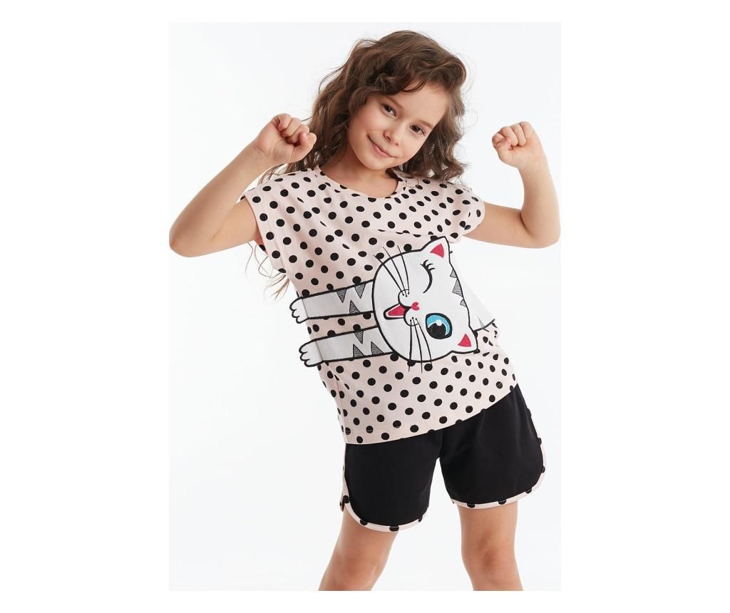 Set tricou si pantaloni pentru copii Dotted Cat 8 years