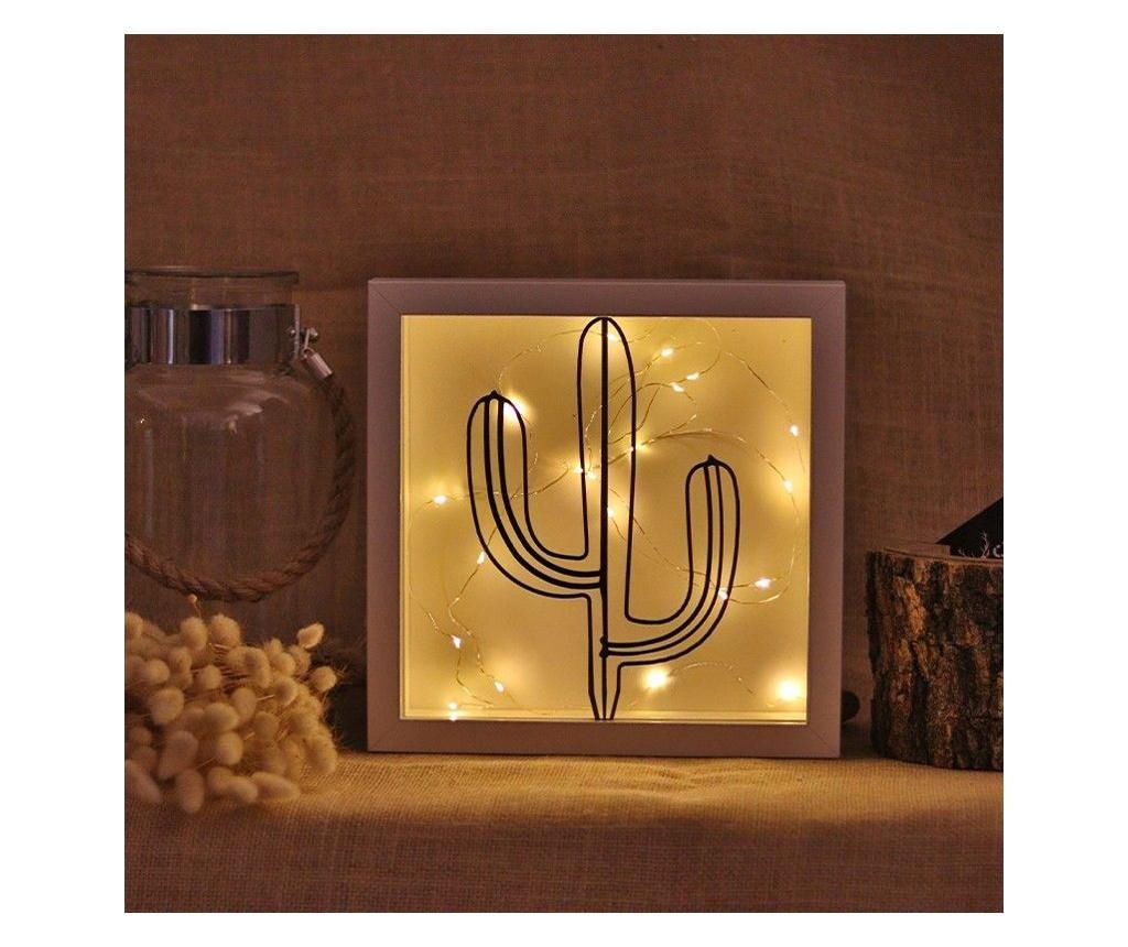 Decoratiune cu LED Bystag, Cactus, metal, 25x25x0 cm - Bystag, Multicolor