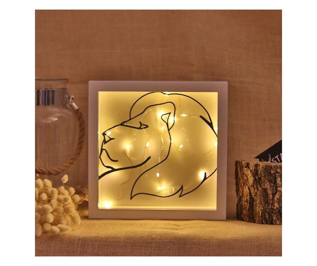 Decoratiune cu LED Bystag, Lion, metal, 25x25x0 cm - Bystag, Multicolor