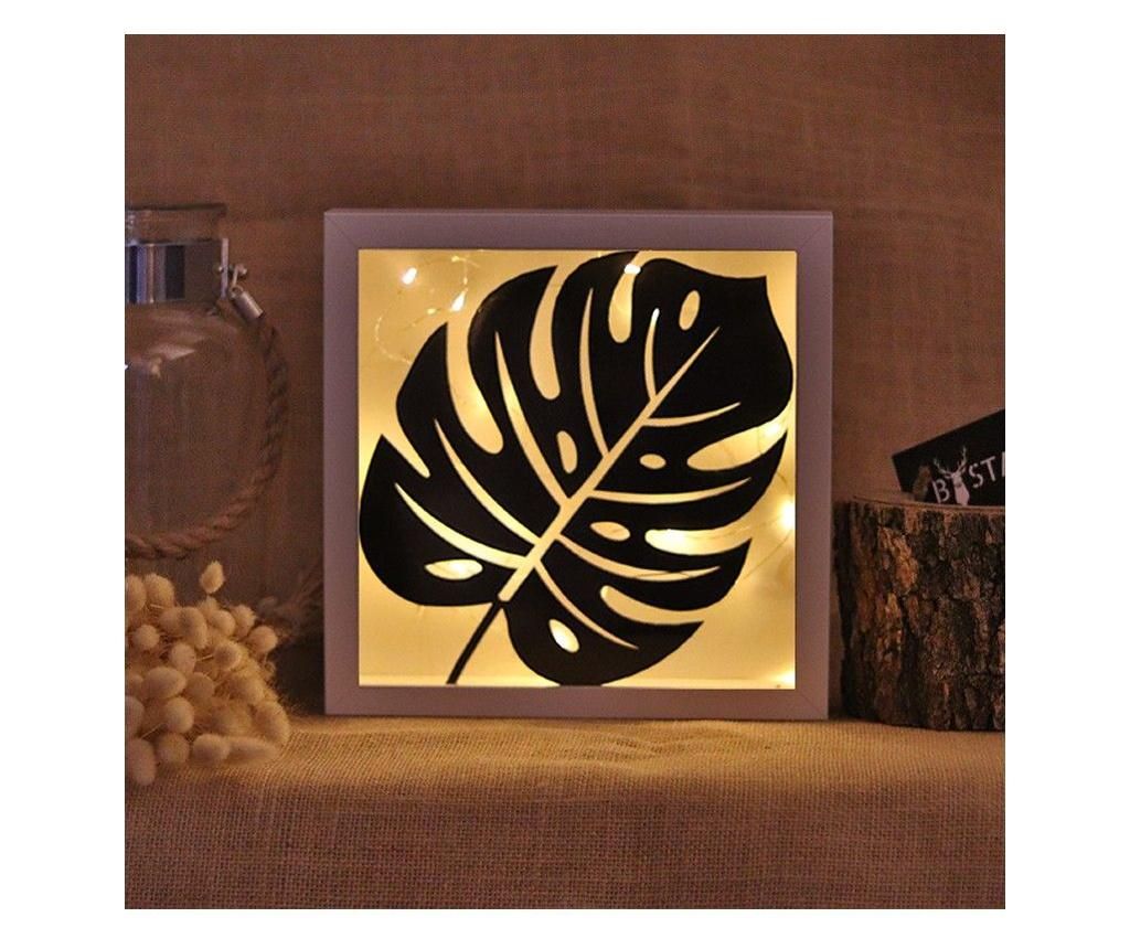 Decoratiune cu LED Bystag, Monstera, metal, 25x25x0 cm - Bystag, Multicolor