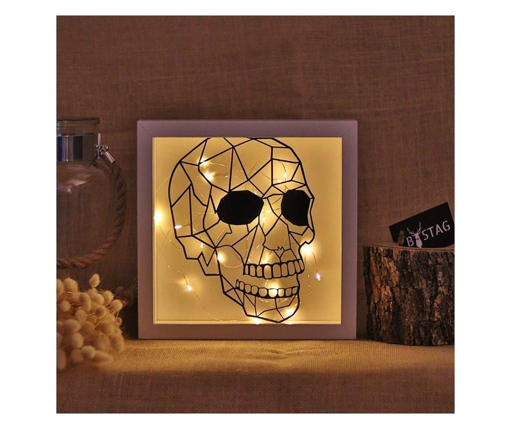 Decoratiune cu LED Bystag, Skull, metal, 25x25x0 cm - Bystag, Multicolor