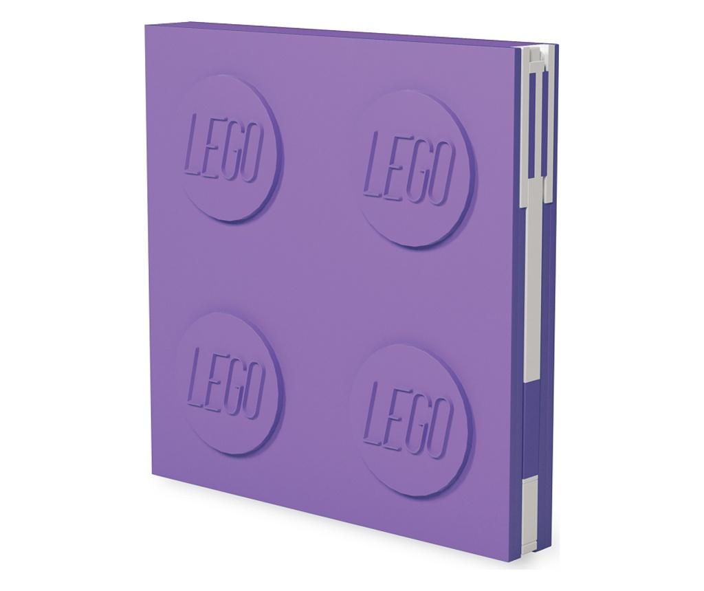 Set agenda cu sistem de inchidere si pix cu gel LEGO Lavender